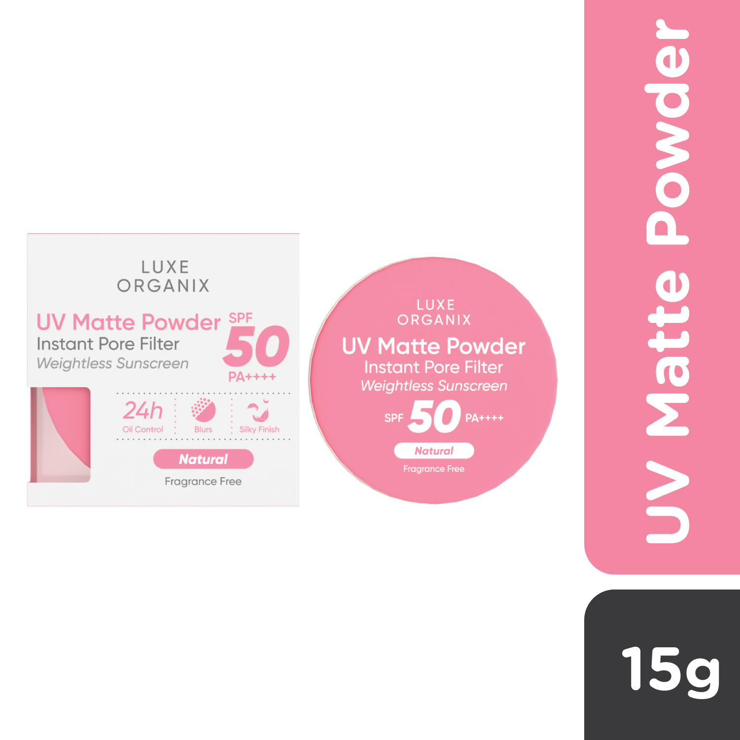 Luxe Organix UV Matte Powder - Instant Pore Filter Sunscreen SPF 50