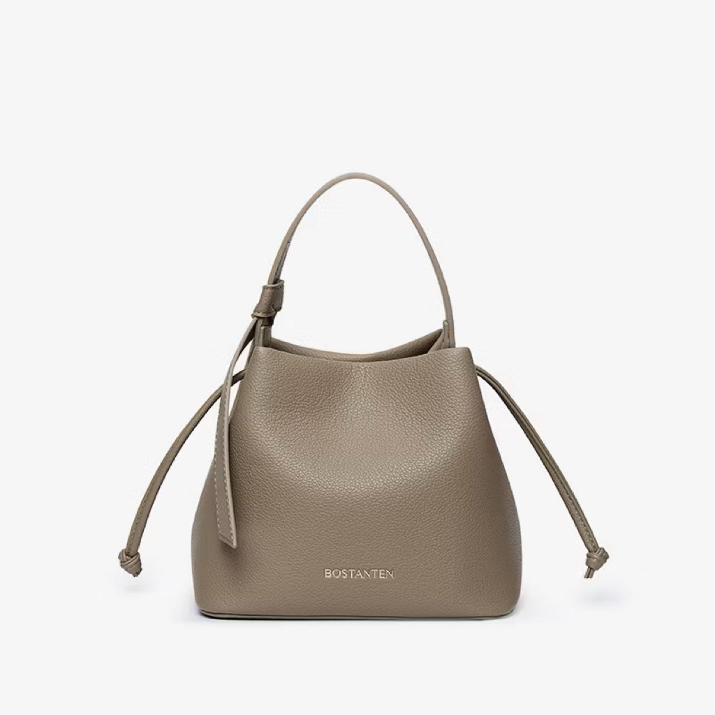 Straw String Camel Bucket Bag