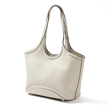 Stylish Pearl Grey PU Tote