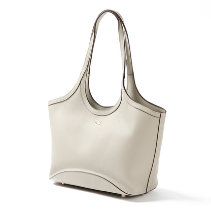 Stylish Pearl Grey PU Tote