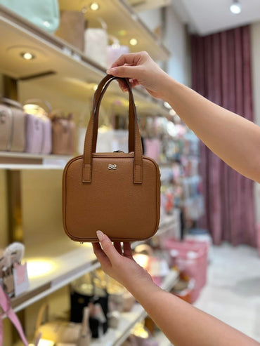 Luxurious Memo PU Brown Handbag
