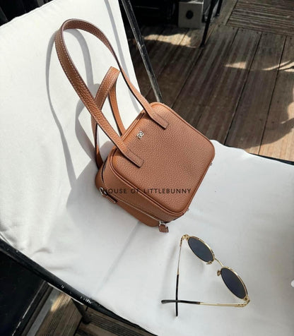 Luxurious Memo PU Brown Handbag
