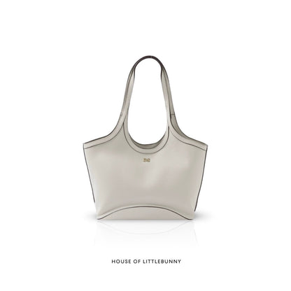 Stylish Pearl Grey PU Tote