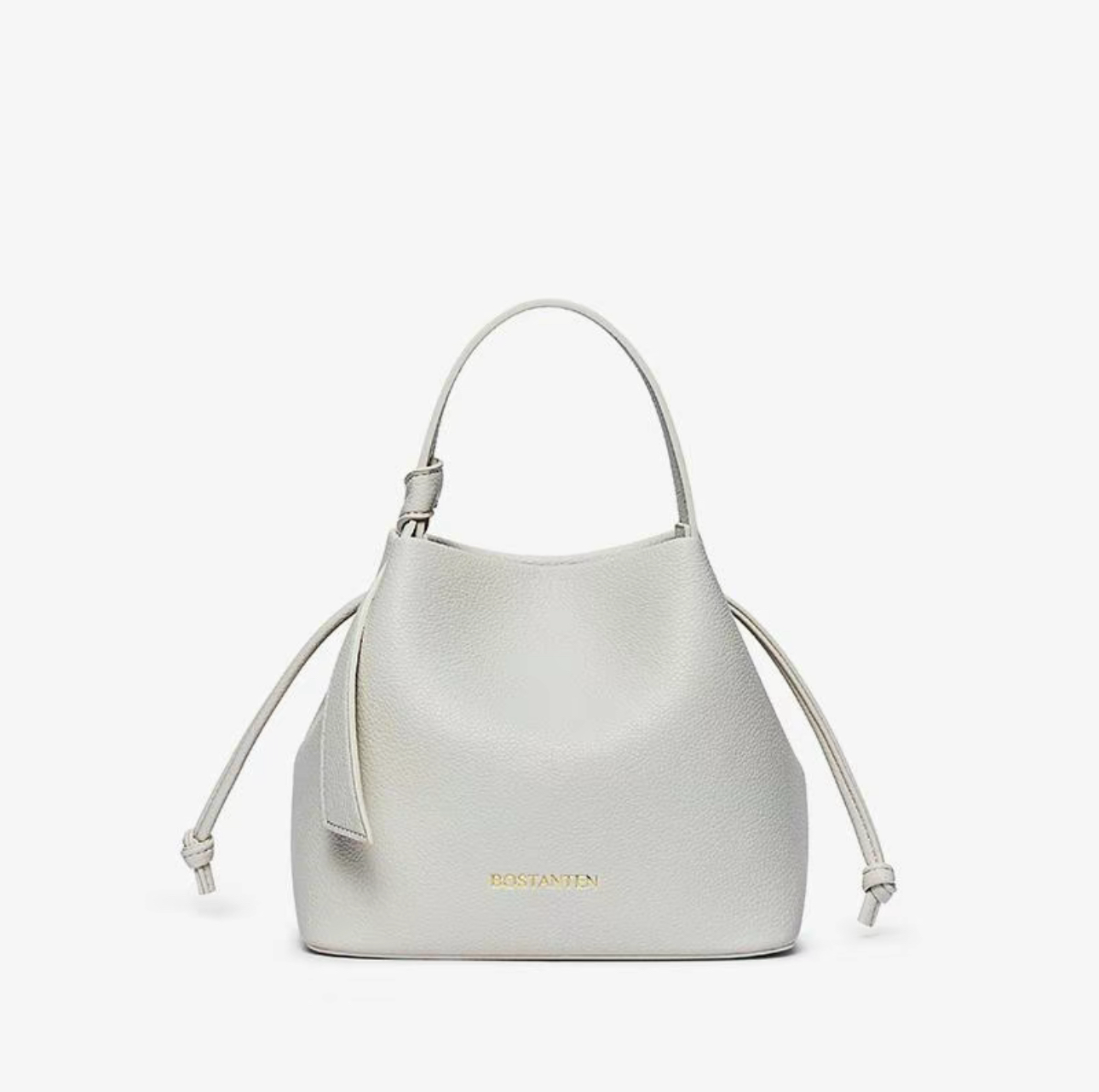 Off White Straw Bucket Bag