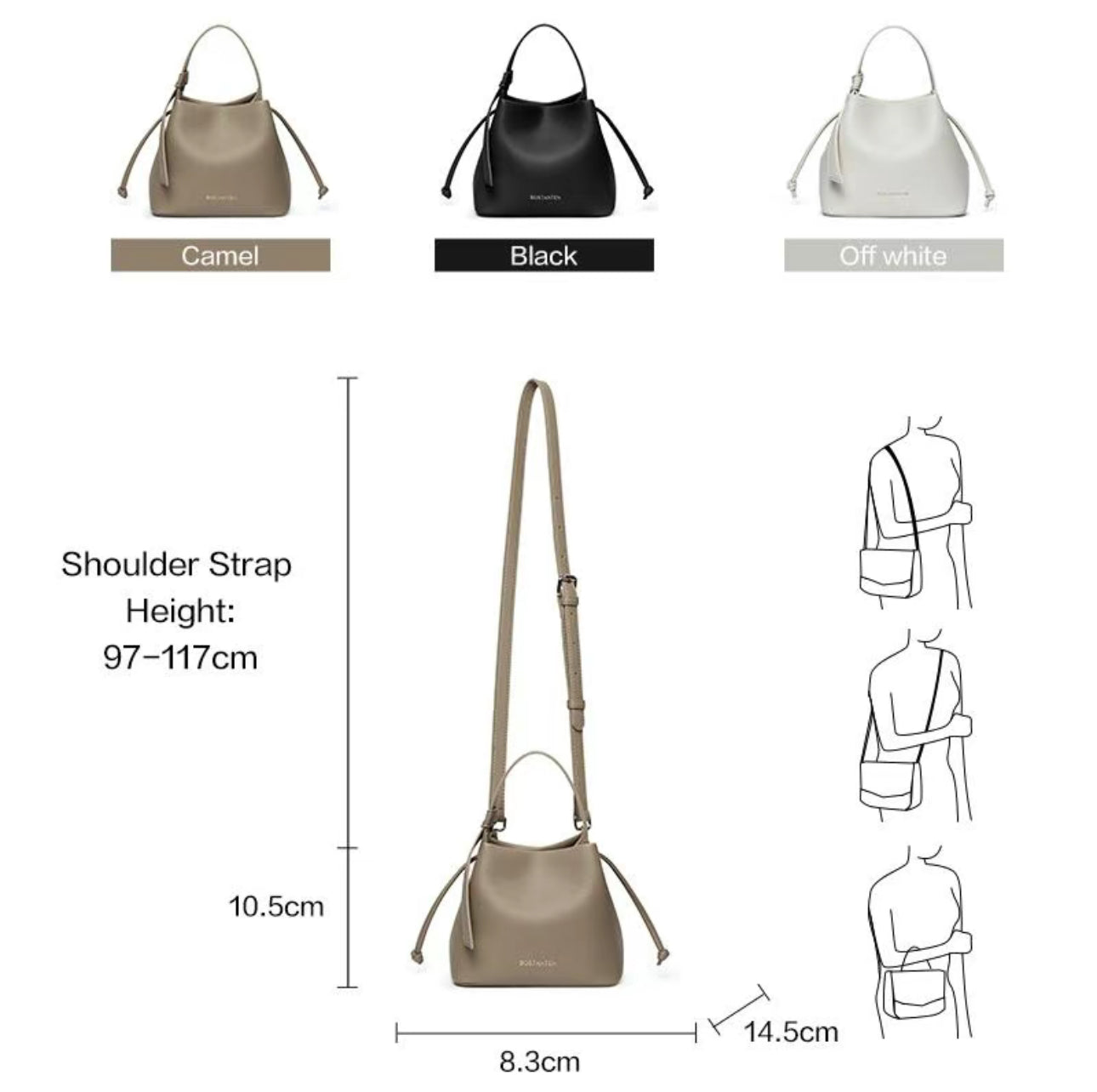 Straw String Camel Bucket Bag