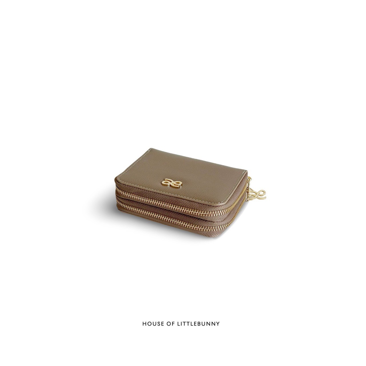 Premium Double Zip Wallet Tan