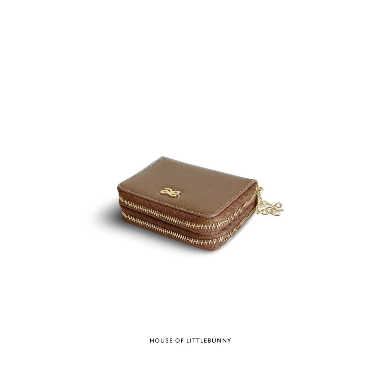 Gold Double Zip Wallet PU