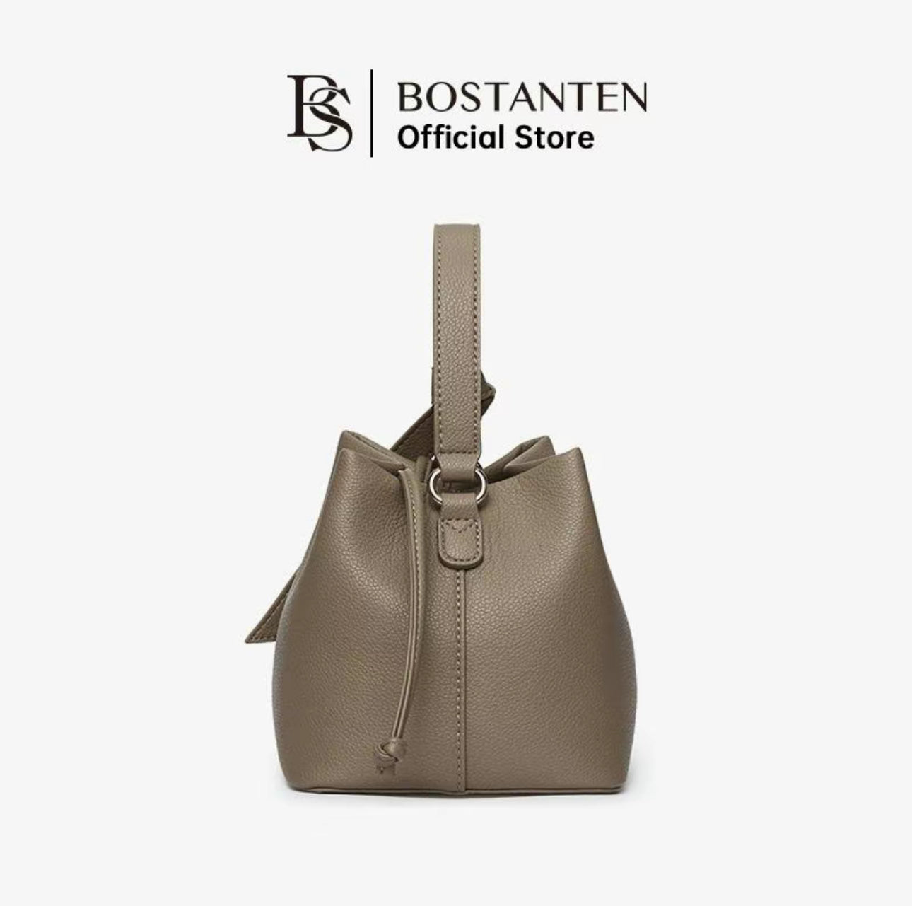 Straw String Camel Bucket Bag