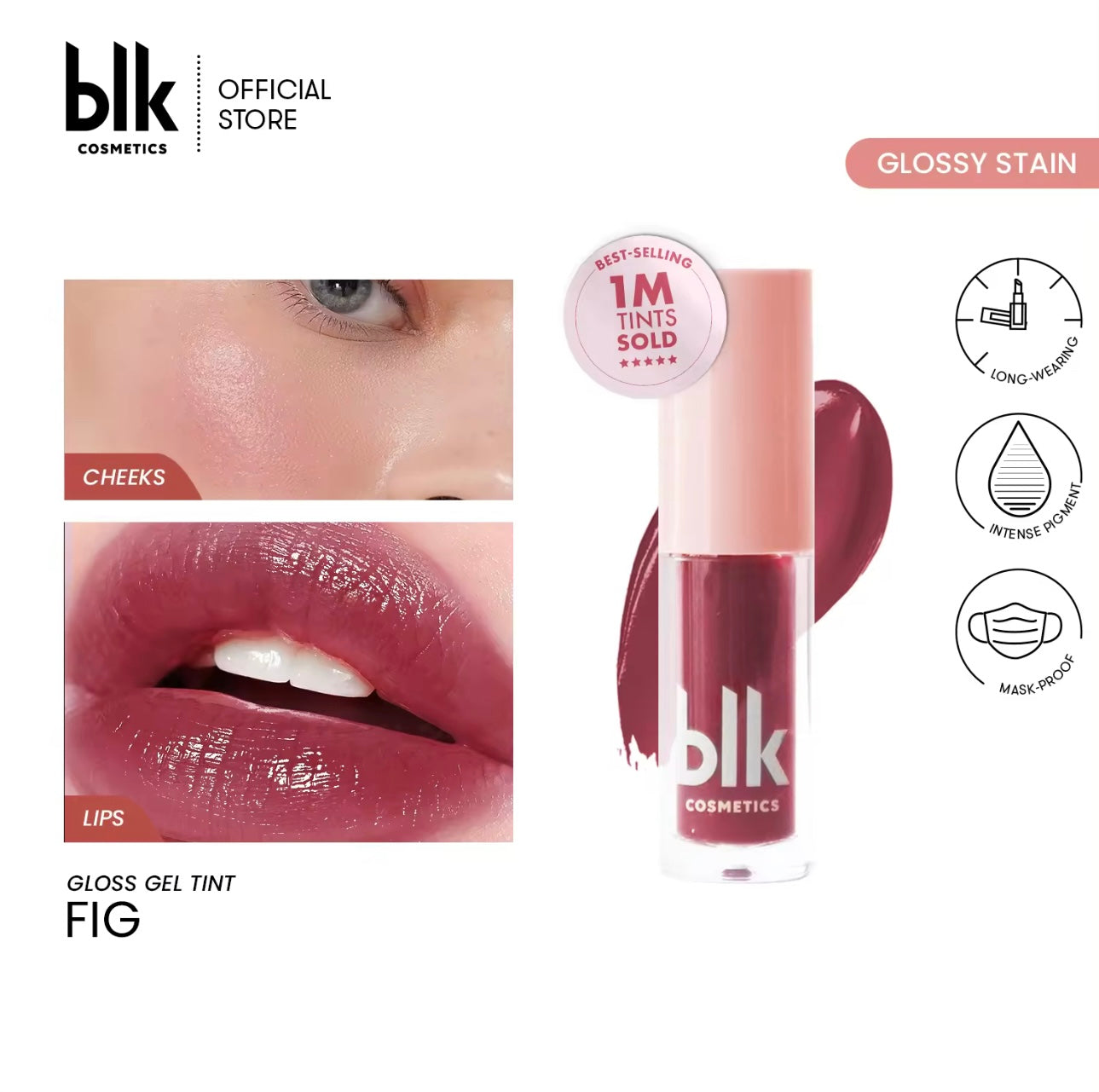 BLK Cosmetics Fresh Gloss Gel Tint Fig