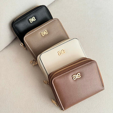 Gold Double Zip Wallet PU