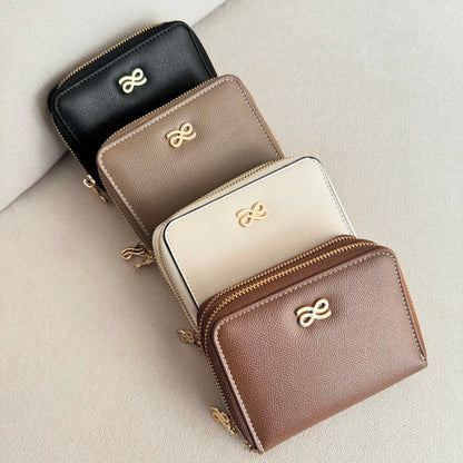 Gold Double Zip Wallet PU