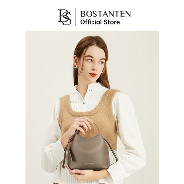 Straw String Camel Bucket Bag