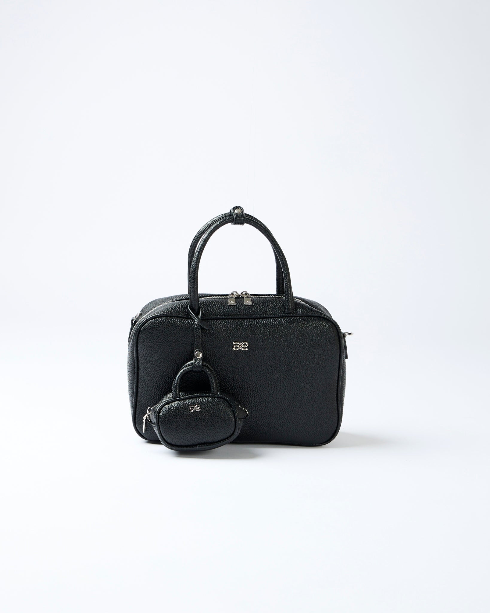 Lulu Twin PU Black Handbag