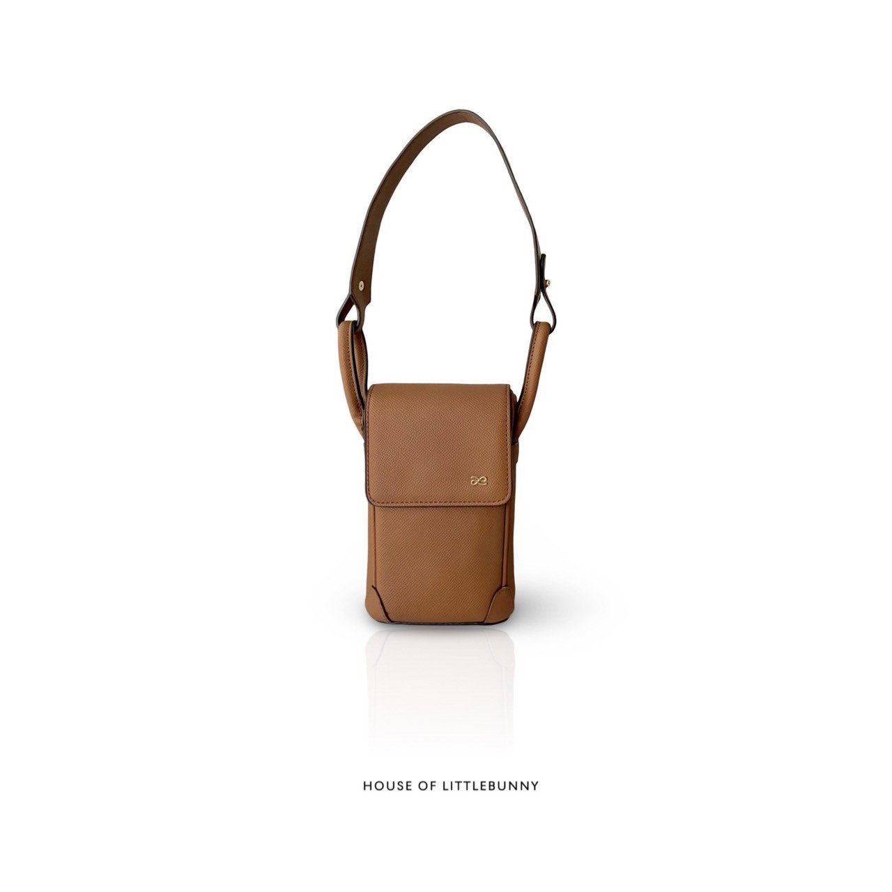 Gummy PU Tan Gold Handbag